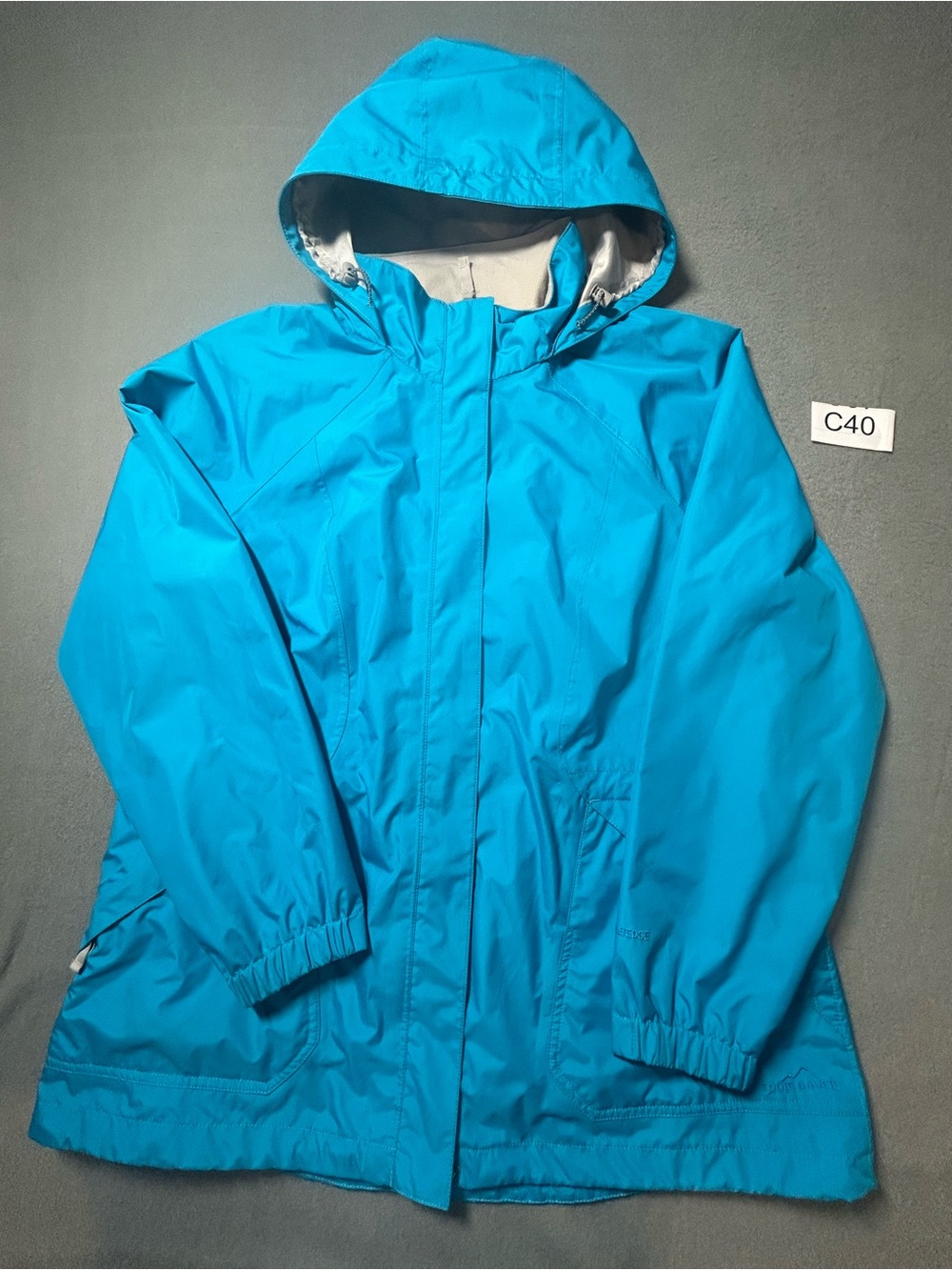 Eddie Bauer Bright Teal Hooded Utility Jacket